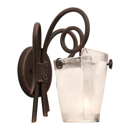 Kalco Antique Copper Tribecca One Light Bathroom Sconce 4281AC/FROST